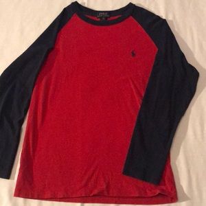 Polo tee M 10-12 boys Red & Navy